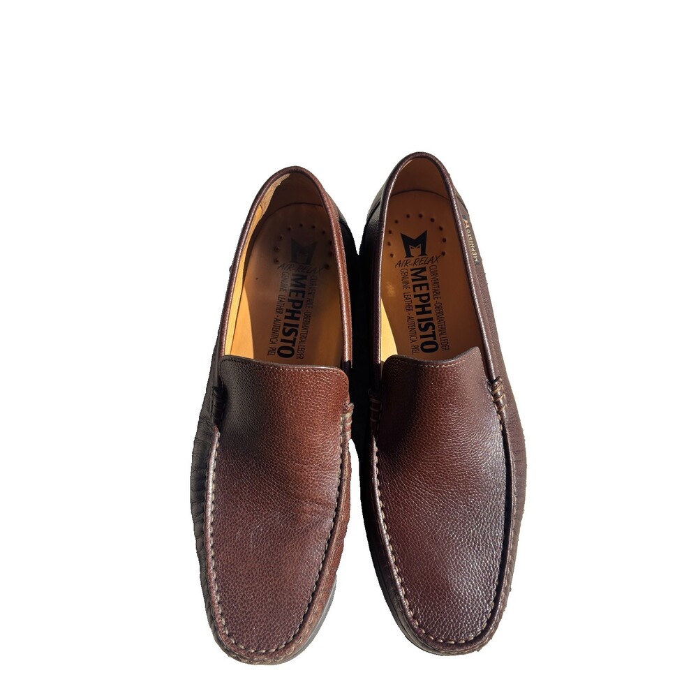 Mephisto Henri Brown Pebbled Leather Slip-On Loafer Moccasin Men's US 10.5